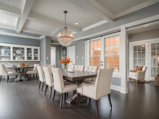 Dining room closeup neutral tones