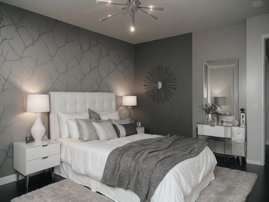 Serene grey bedroom luxury design