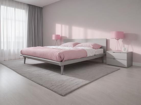 Modern pink serene bedroom 3D