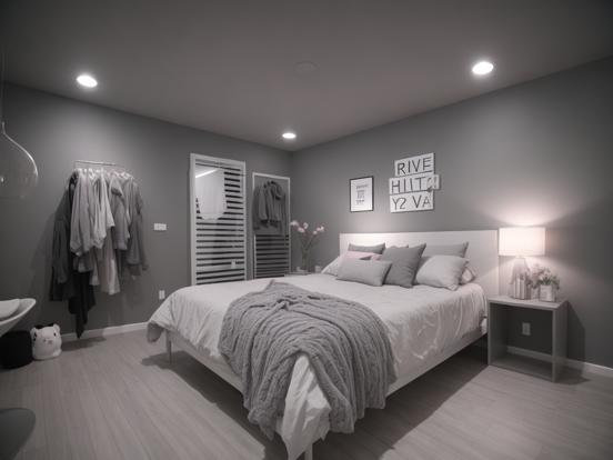 Arafed style B&W bedroom