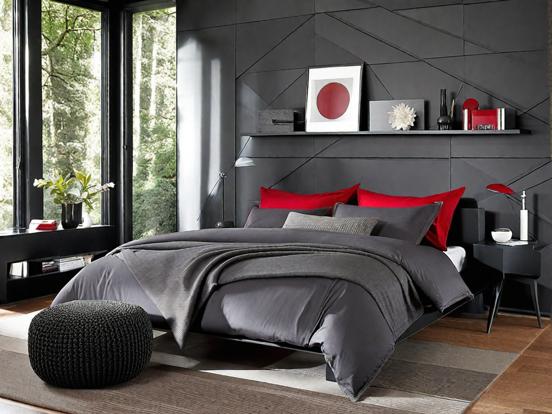 Black, Grey, and Red Bedroom Ideas