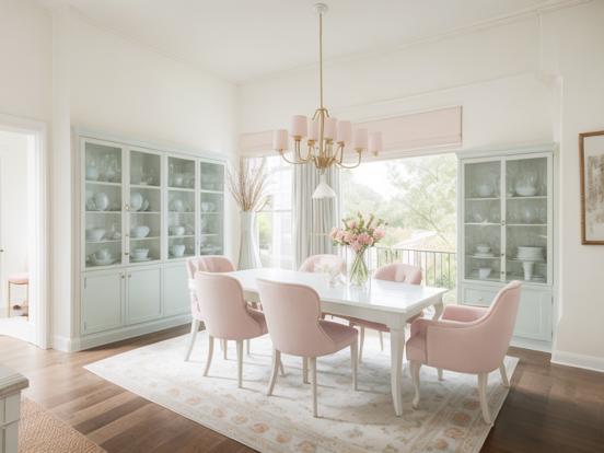 Closeup dining room pastels