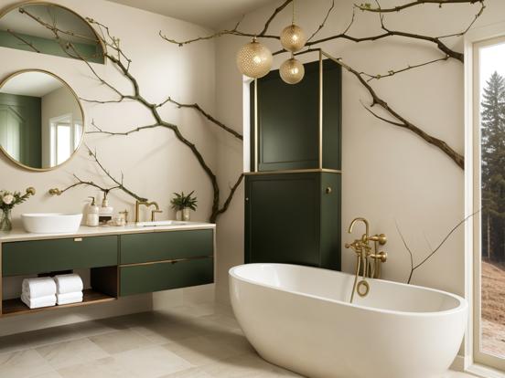 Luxury green gold bathroom