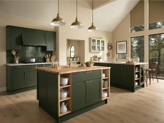 Luxury green kitchen design