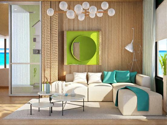 Bright colorful living room design