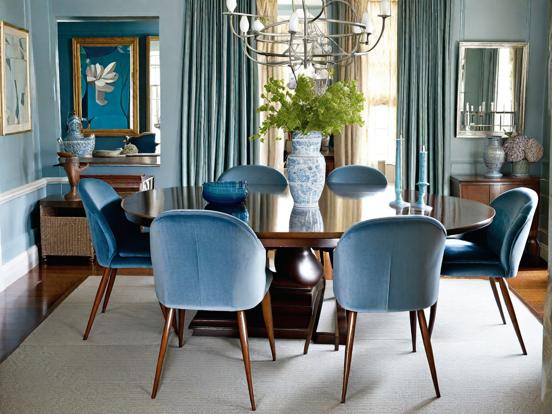 Elegant blue dining room decor