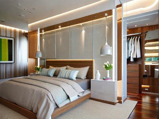 Serene elegant bedroom closeup