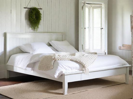 White serene bed in bedroom