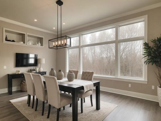 Modern dining room large window