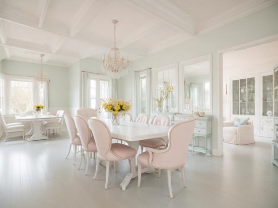 Pastel dining room setup