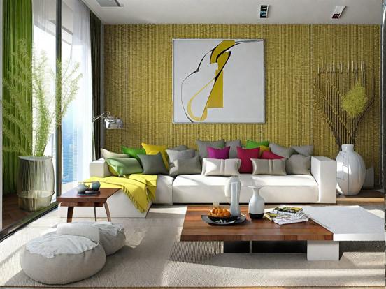 Bright colorful living room