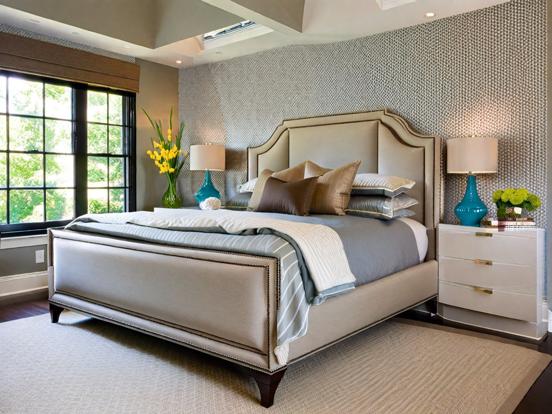 Serene blue silver bedroom