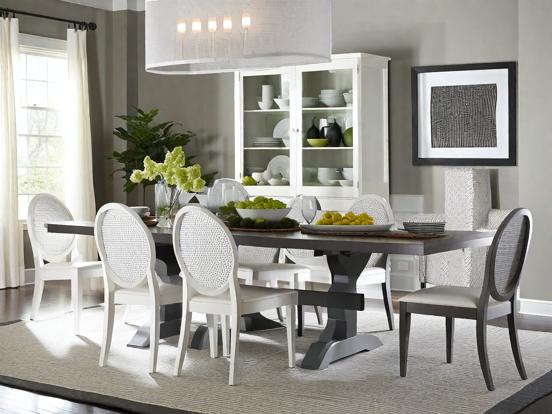 Modern white dining room set