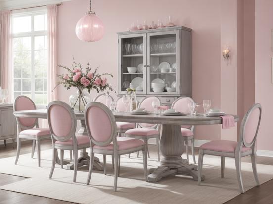 Closeup dining table pastels