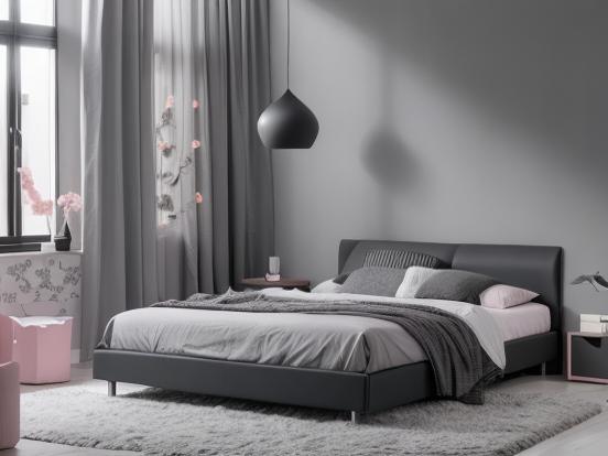 Dark grey minimalist bedroom