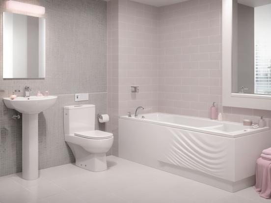 Modern white bathroom 3D render