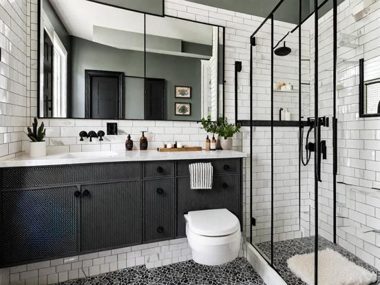 Premium black white bathroom