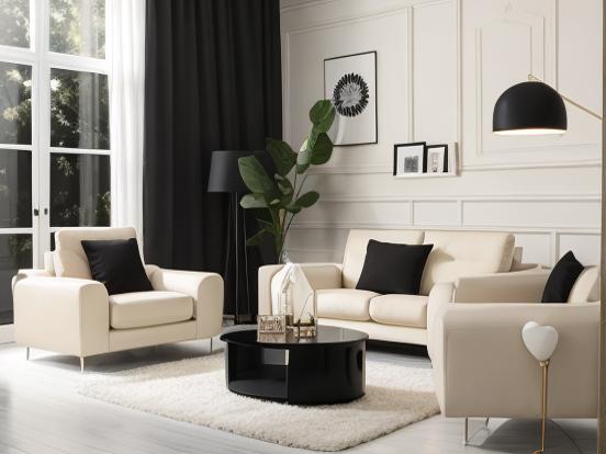 Cream and Black Living Room Ideas