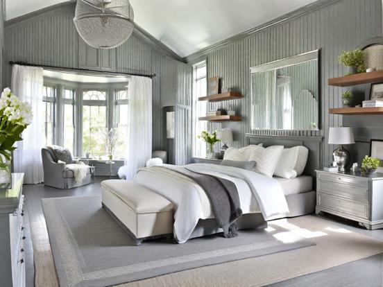 Serene grey bedroom decor