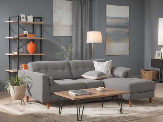 Gray couch in modern lounge