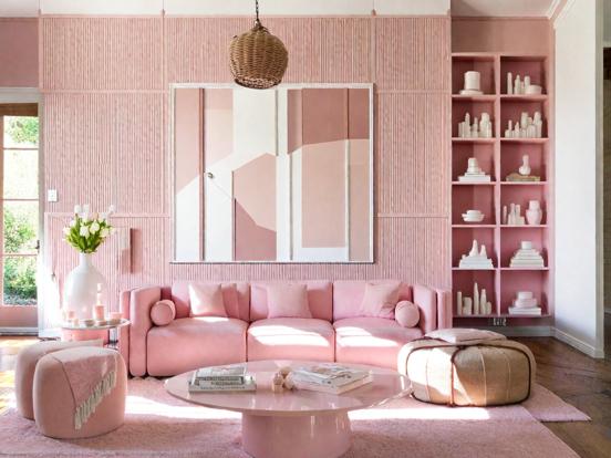 Bright pink living room decor