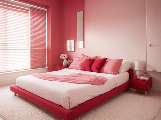 Pink girly bedroom with decor