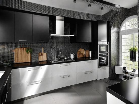 Black white luxury kitchen