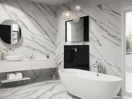 Luxury white marble bathroom