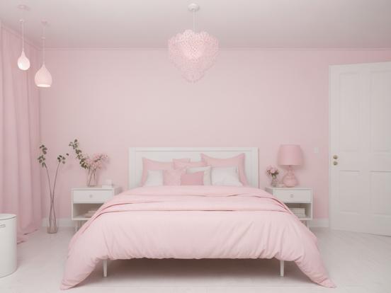 Closeup of pink girly bedroom