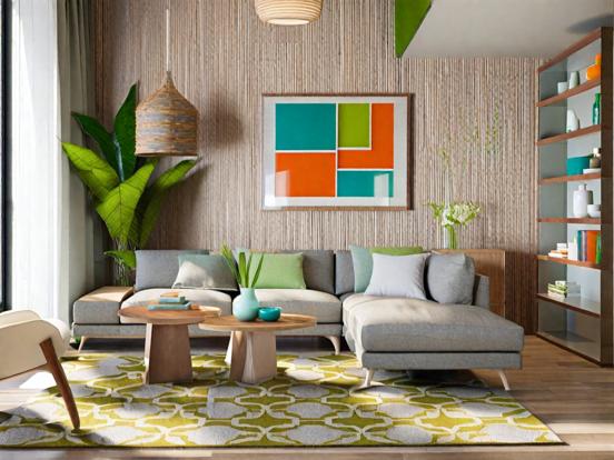 Bright colorful living room