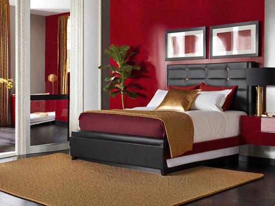 Red black bedroom bold style