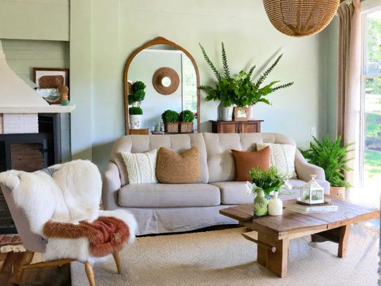 Boho cozy lounge earth tones