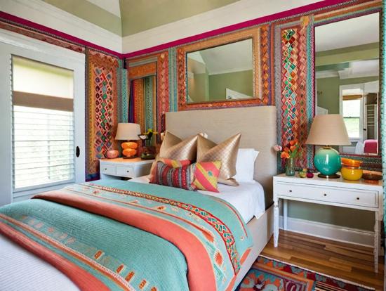 Colorful cozy bed Indian style