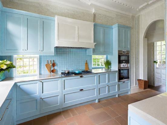 Blue white luxury kitchen design