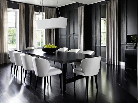 Dark dining room table set