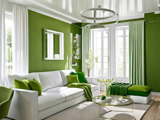 Green living room closeup