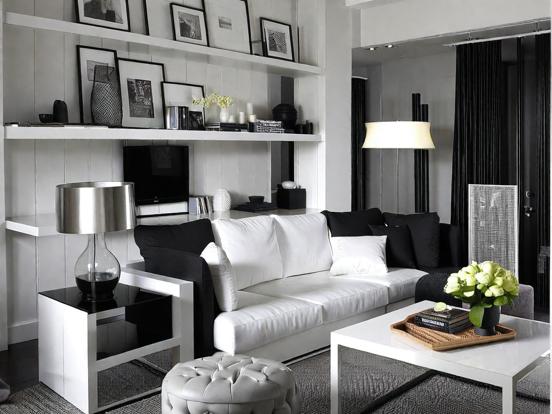 Black white living room set