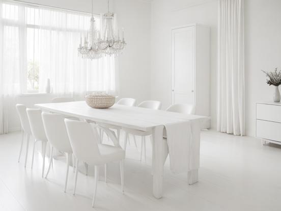 White dining room table set