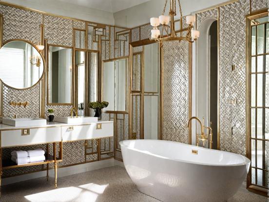 Luxury gold marble bathtub