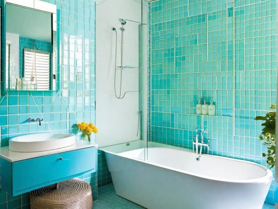 light blue bathroom