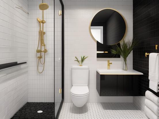 Premium gold black bathroom