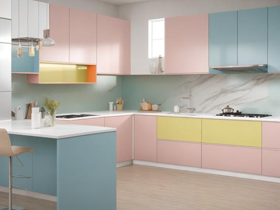 Modern kitchen pastel colors