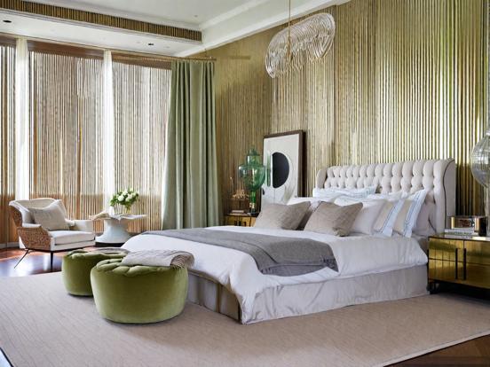 Serene gold bedroom decor