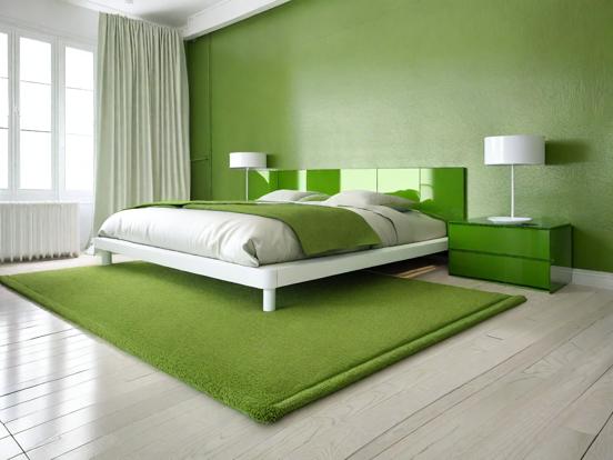 Green themed bedroom decor