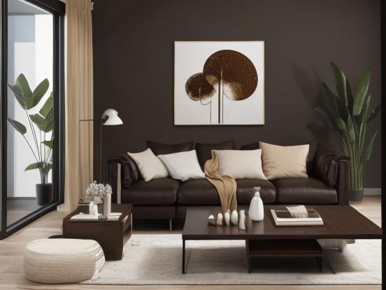 Living room with earth tones