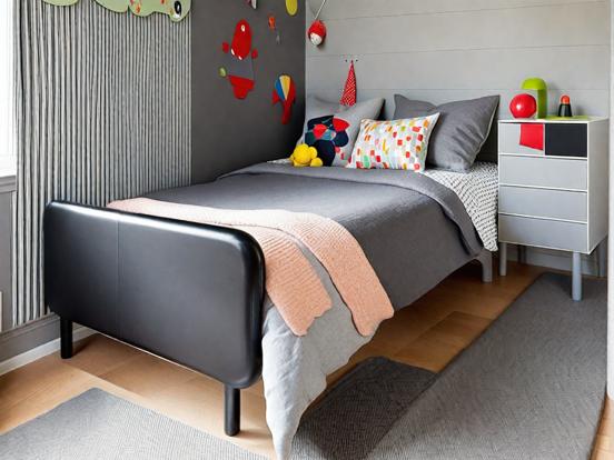 black and grey kids room