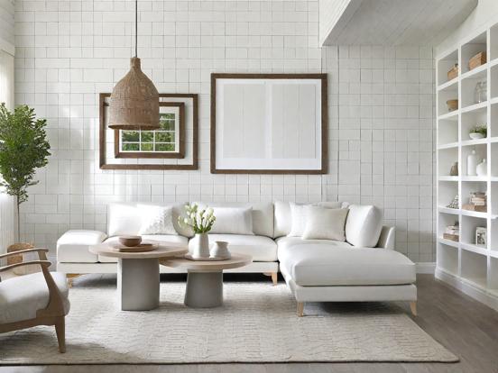 Serene white living room decor