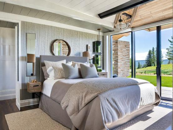 Serene sunny bedroom view