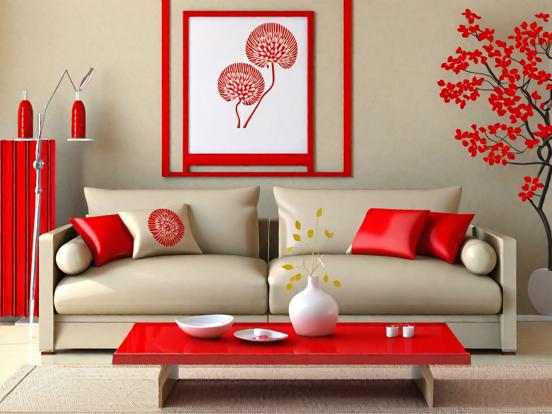 Asian style living room decor