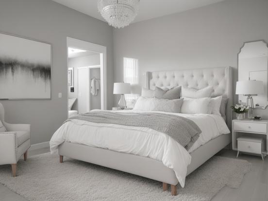 Serene grayscale bedroom